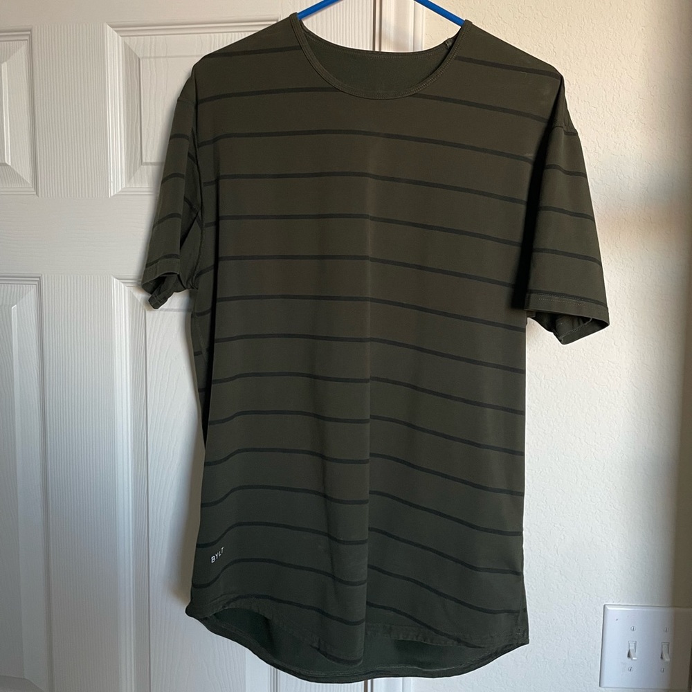 BYLT Tee Forest Green / Navy Stripes Large